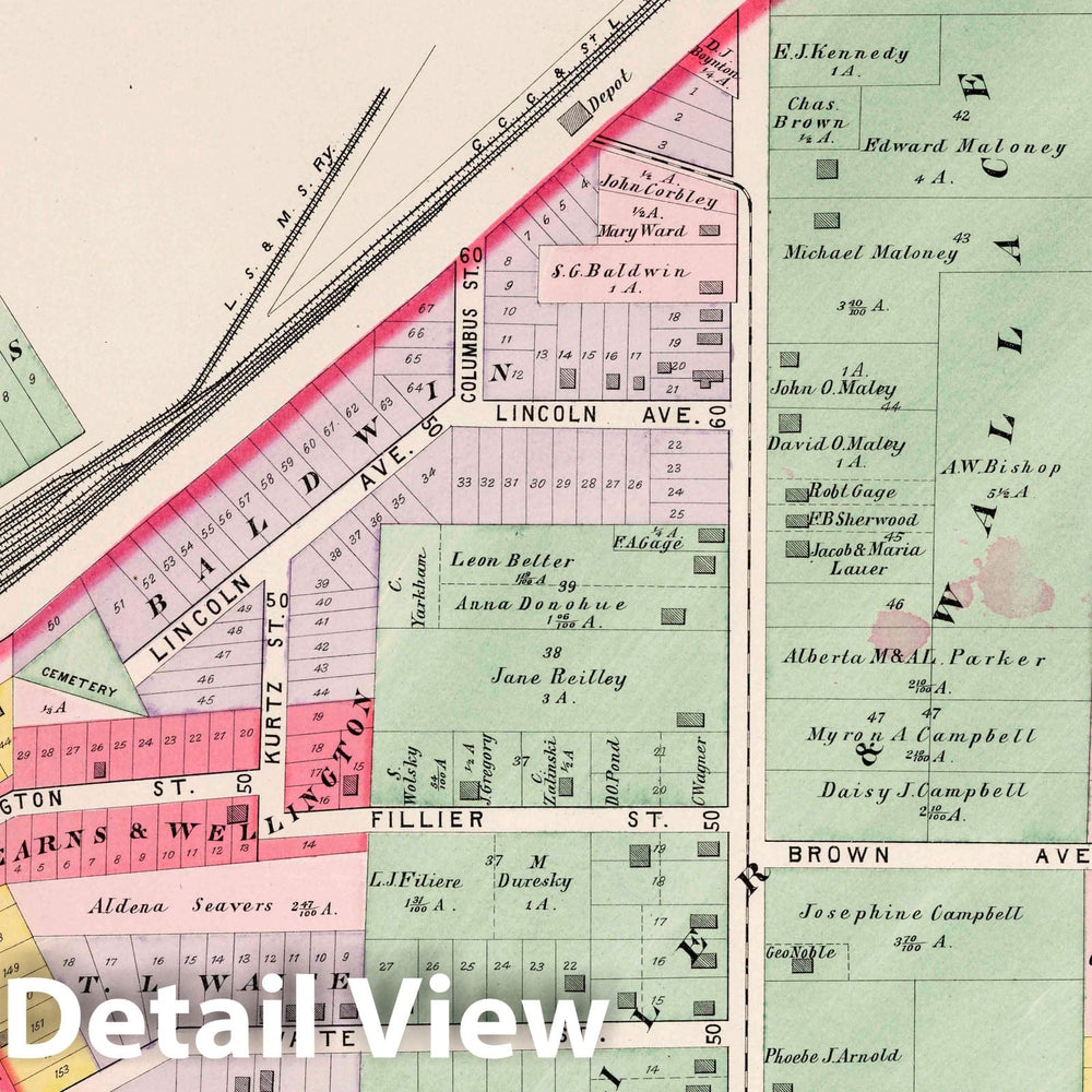 Historic Map : Part 1. Berea, 1892 Atlas - Vintage Wall Art