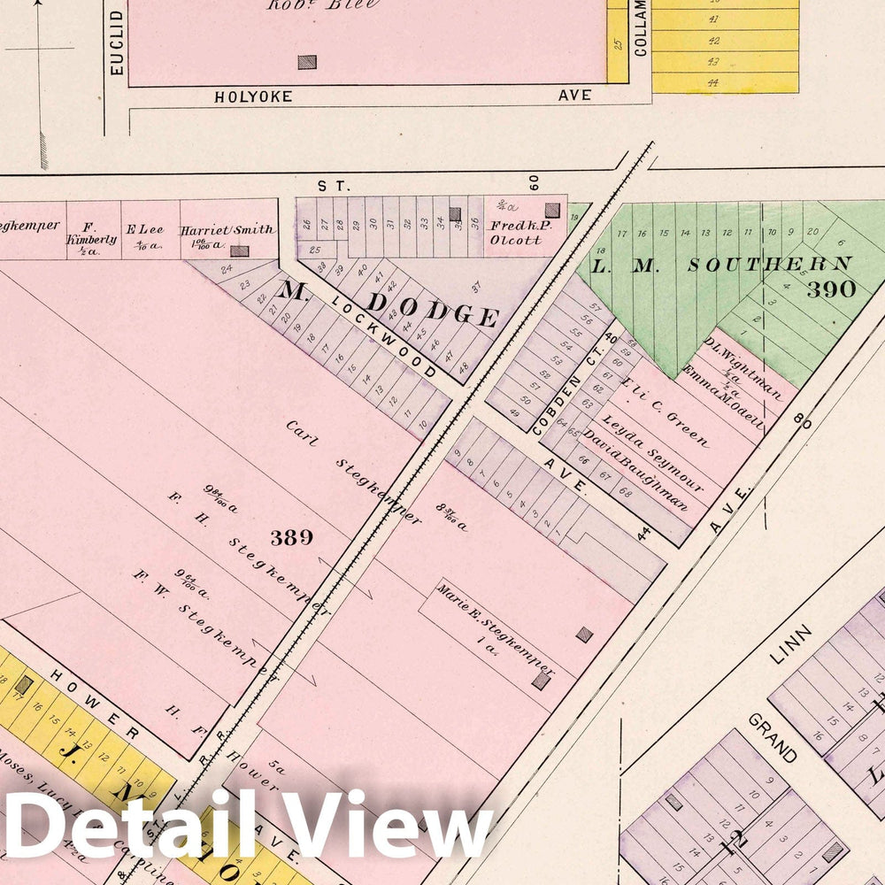 Historic Map : Linndale. Allotments in East Cleveland Twp, 1892 Atlas - Vintage Wall Art