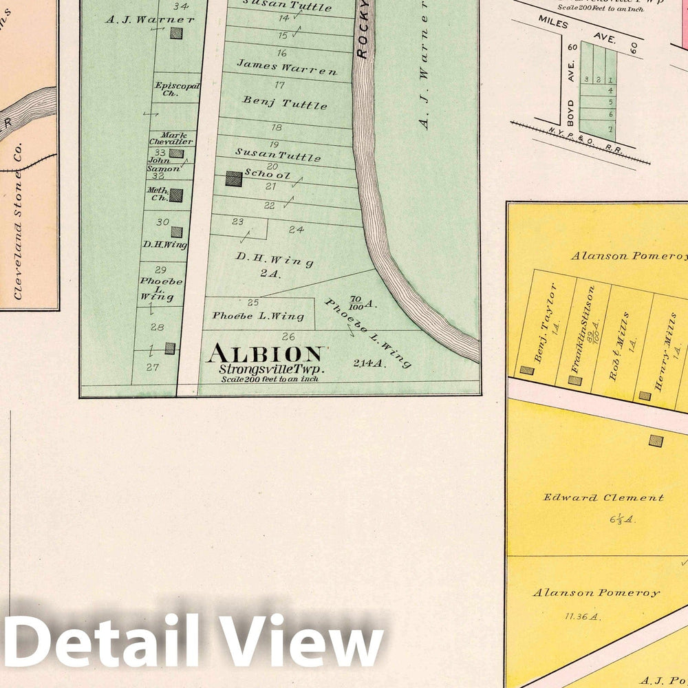 Historic Map : West View. Albion, 1892 Atlas - Vintage Wall Art