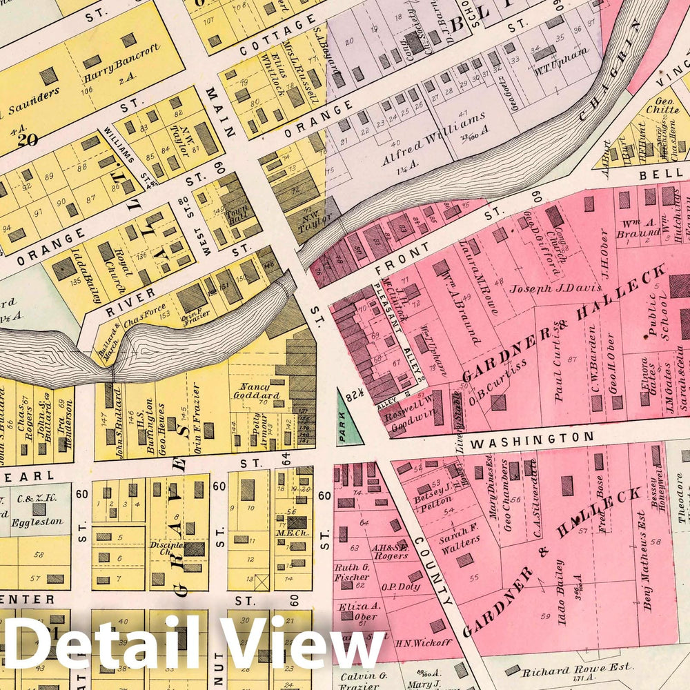 Historic Map : Part 1. Chagrin Falls, 1892 Atlas - Vintage Wall Art