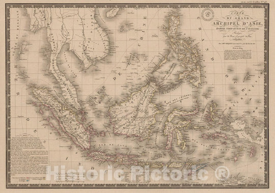 Historic Map : Indonesia, , East Indies Carte du Grand Archipel D'Asie, 1826 Atlas , Vintage Wall Art