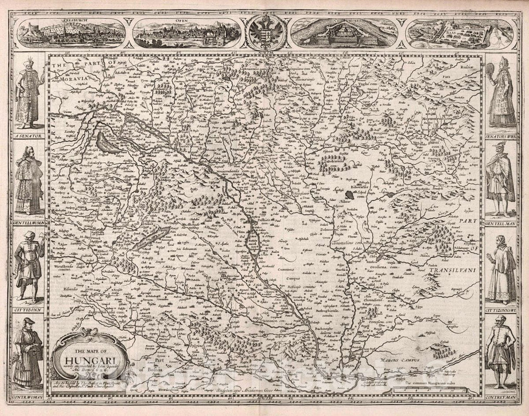 Historic Map : Hungary, The MAPE of Hungari, 1626 Atlas , Vintage Wall Art