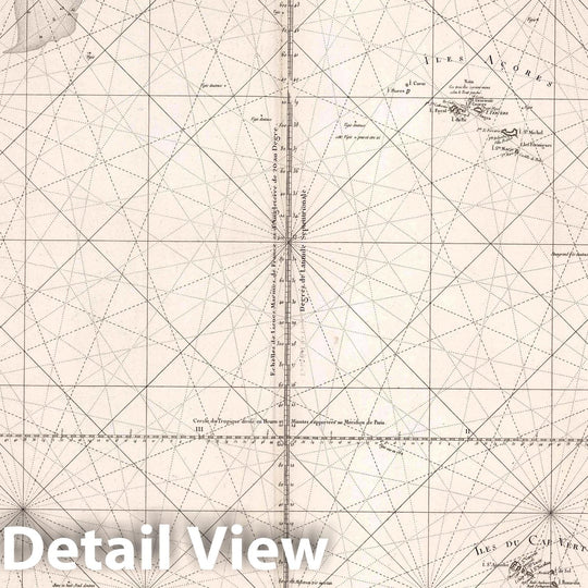 Historic Map : Carte Reduite d'une Partie de l'Ocean Atlantique ou Occidental, 1775 Chart - Vintage Wall Art