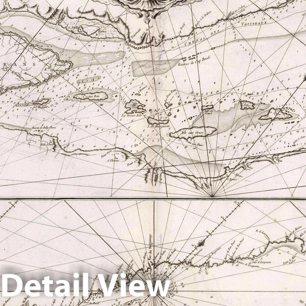 Historic Map : St. Lawrence River (Canada) Carte du Cours du Fleuve de Saint Laurent, 1761 Chart , Vintage Wall Art