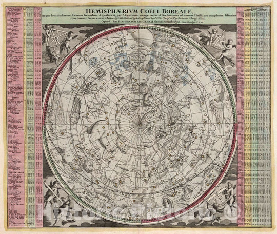 Historic Map : Hemisphaerium Coeli Boreale, 1742 Celestial Atlas v1