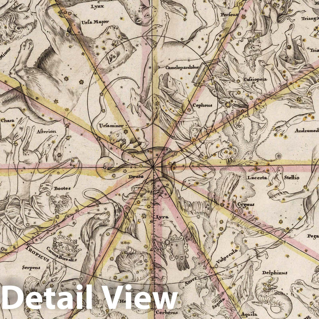 Historic Map : Hemisphaerium Coeli Boreale, 1742 Celestial Atlas v2