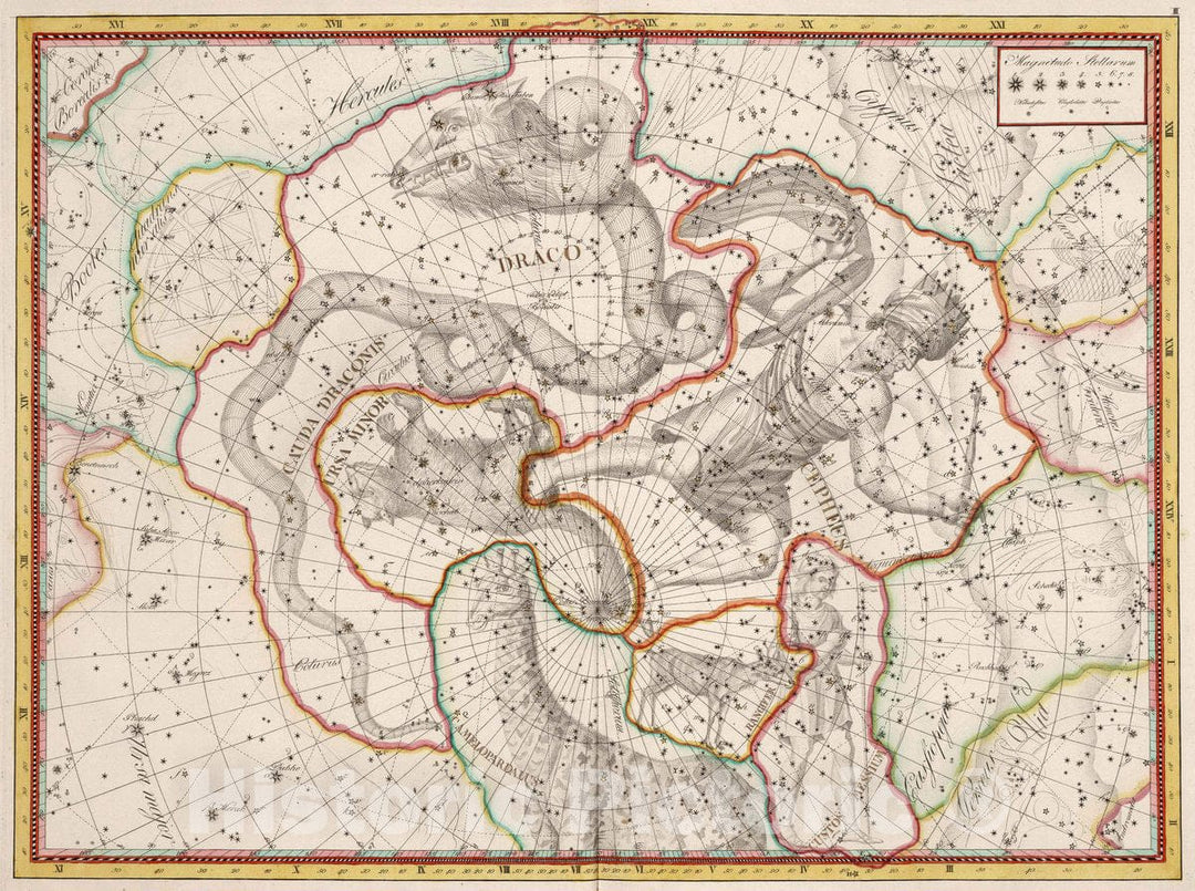 Historic Map : III. Ursa Minor. Coelum Stellatum, 1801 Celestial Atlas - Vintage Wall Art