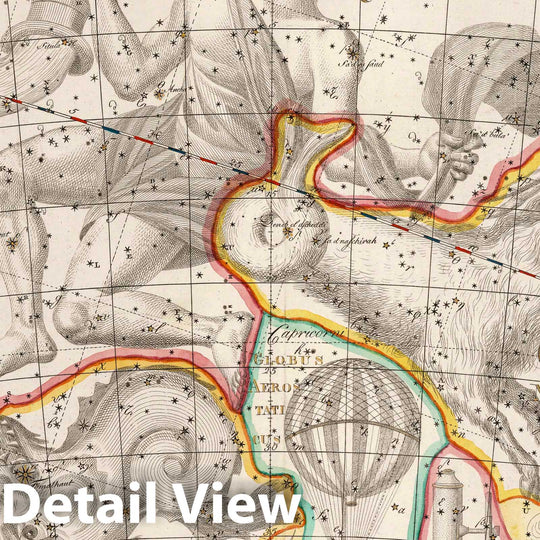 Historic Map : XVI. Capricornus. Coelum Stellatum, 1801 Celestial Atlas - Vintage Wall Art