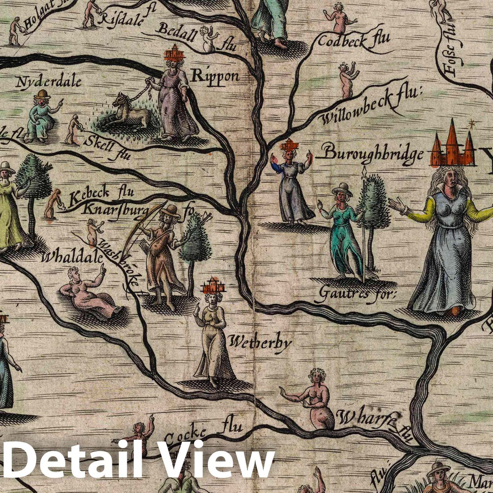 Historic Map : North Riding (England) (Yorke Shyre.), 1622 , Vintage Wall Art