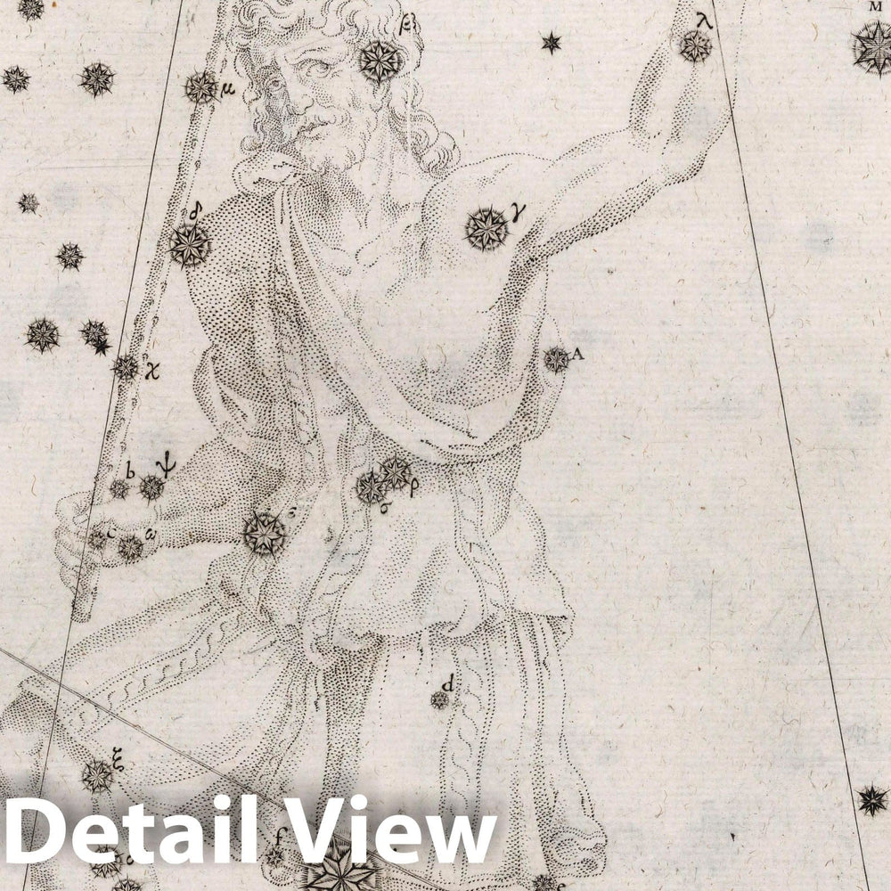 Historic Map : Constellation: Bootes, Man with Sickle, 1655 Celestial Atlas - Vintage Wall Art