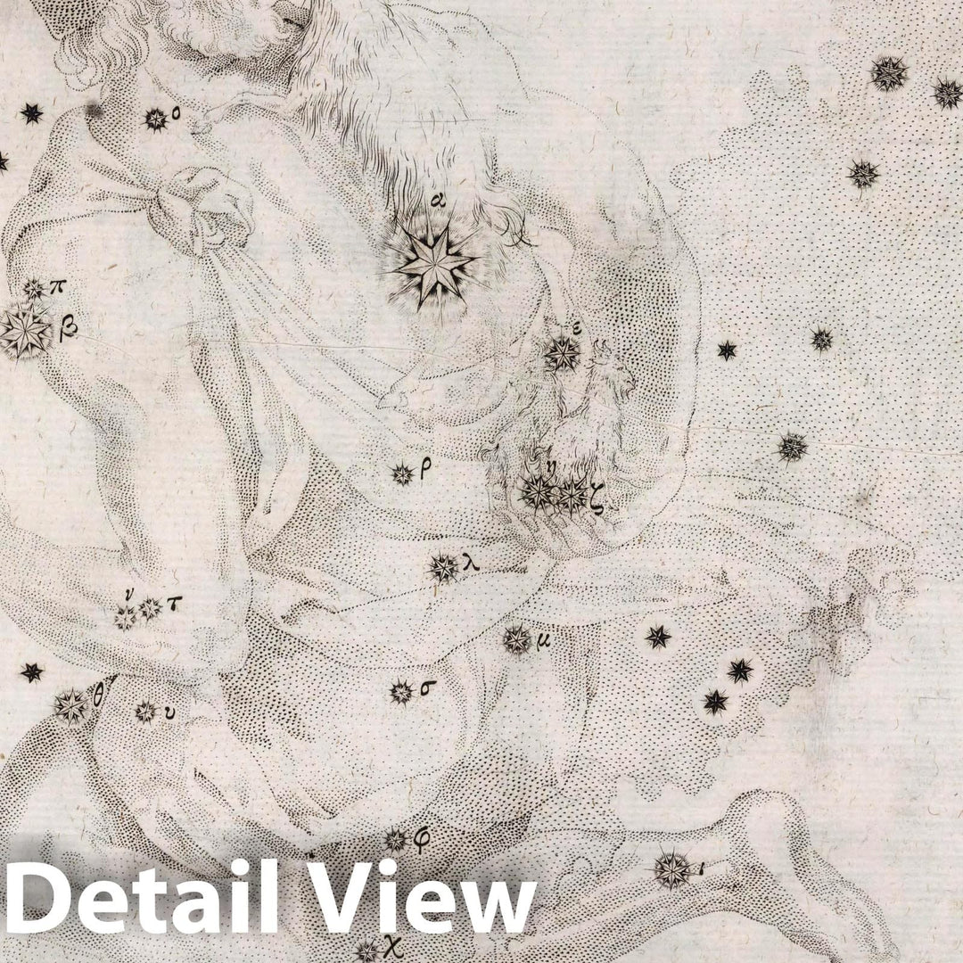 Historic Map : Constellation: Auriga, The Charioteer, 1655 Celestial Atlas - Vintage Wall Art