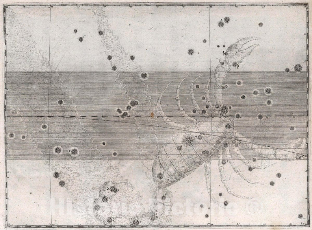 Historic Map : Constellation: Scorpius, The Scorpion, 1655 Celestial Atlas - Vintage Wall Art