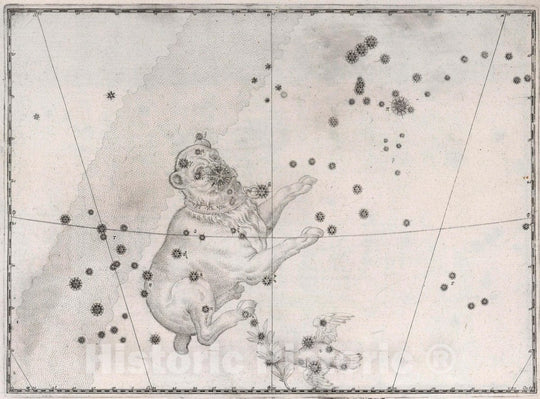 Historic Wall Map : Constellation: Canis Major, The Big Dog, 1655 Celestial Atlas - Vintage Wall Art