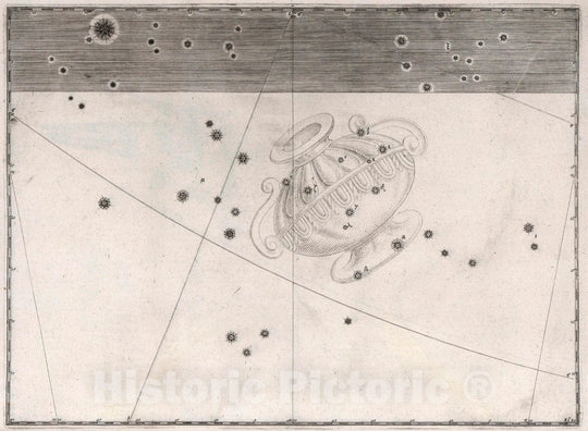 Historic Map : Constellation: Crater, an Amphorae, 1655 Celestial Atlas - Vintage Wall Art