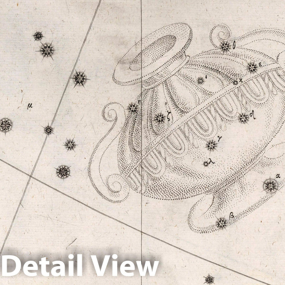 Historic Map : Constellation: Crater, an Amphorae, 1655 Celestial Atlas - Vintage Wall Art