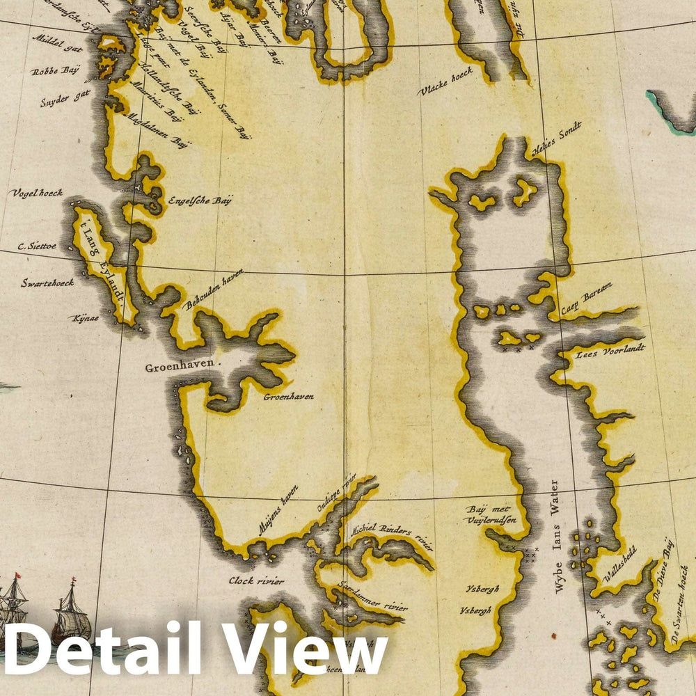 Historic Map : Norway, Spitsbergen Island (Norway) Atlas Maior Sive Cosmographia Blaviana, Spitsberga, 1665 Atlas , Vintage Wall Art