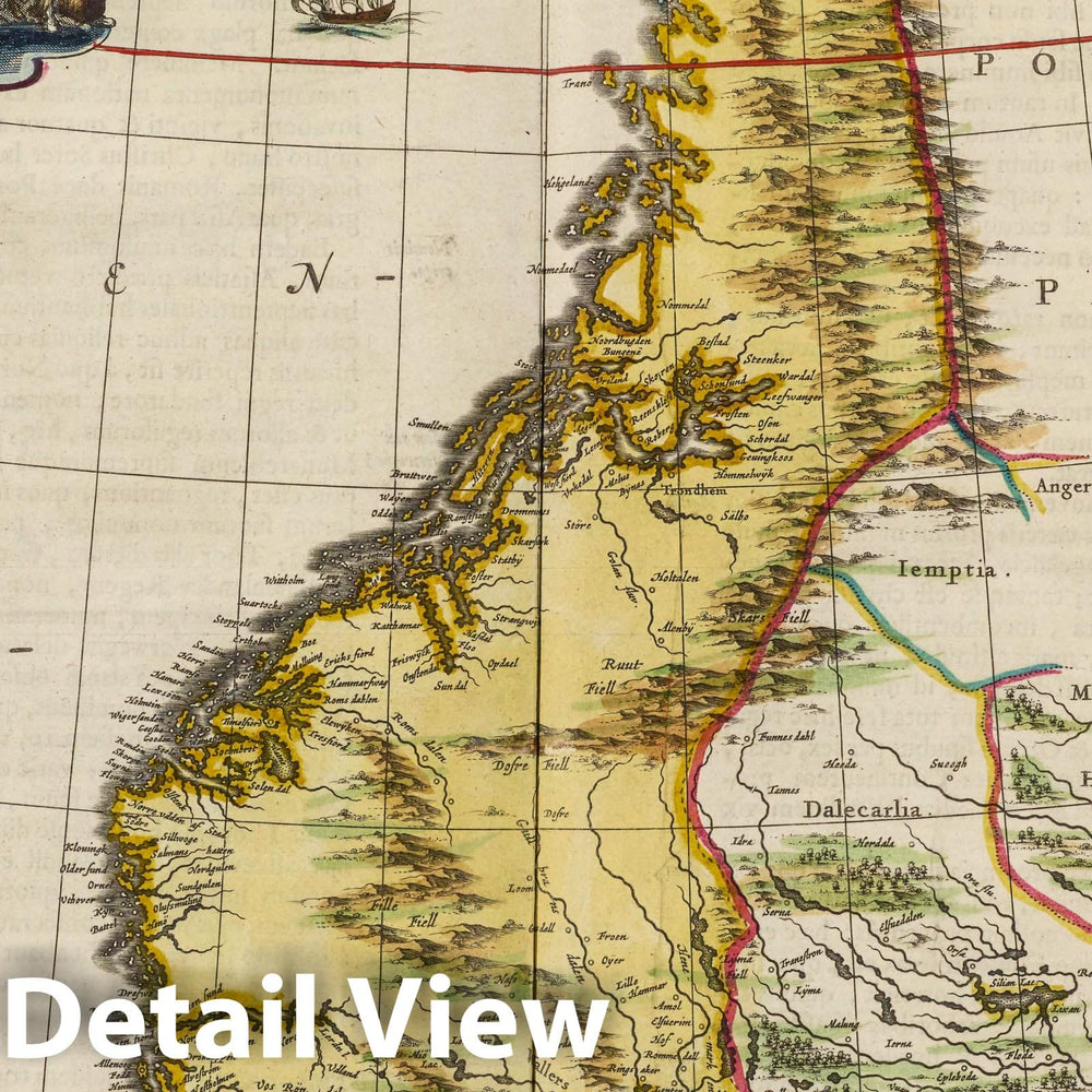 Historic Map : Norway, Norvegia Regnvm, Vulgo Nor-ryke, 1665 Atlas , Vintage Wall Art