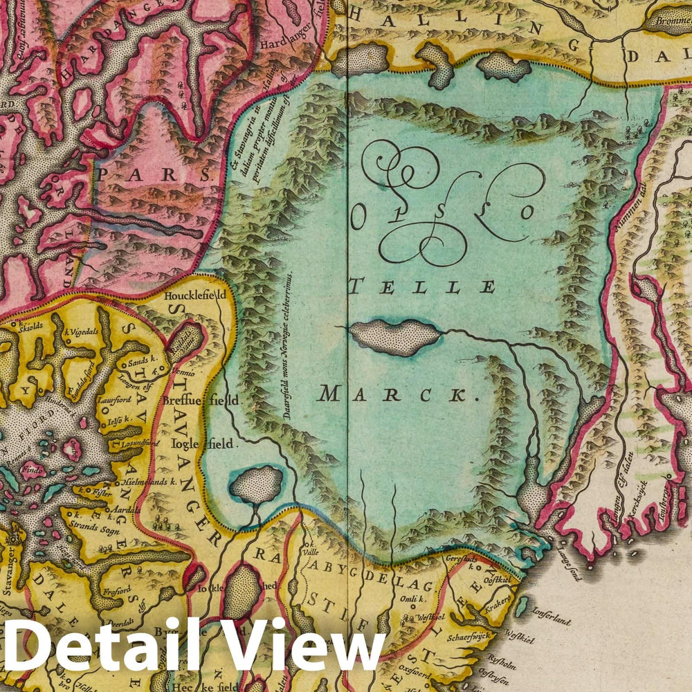 Historic Map : Norway , Oslo (Norway), Dioecesis Stavangriensis, 1665 Atlas , Vintage Wall Art