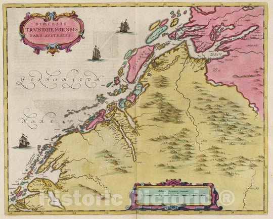 Historic Map : Norway, Dioecesis Trvndhemiensis Pars Avstralis, 1665 Atlas , Vintage Wall Art