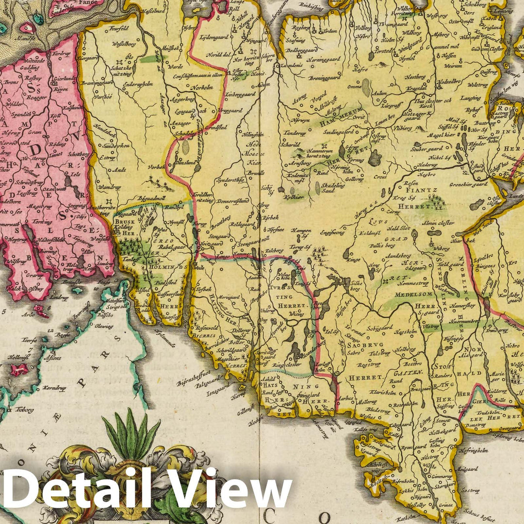 Historic Map : Denmark, Ivtia, olim Cimbrica Chersonesvs, 1665 Atlas , Vintage Wall Art