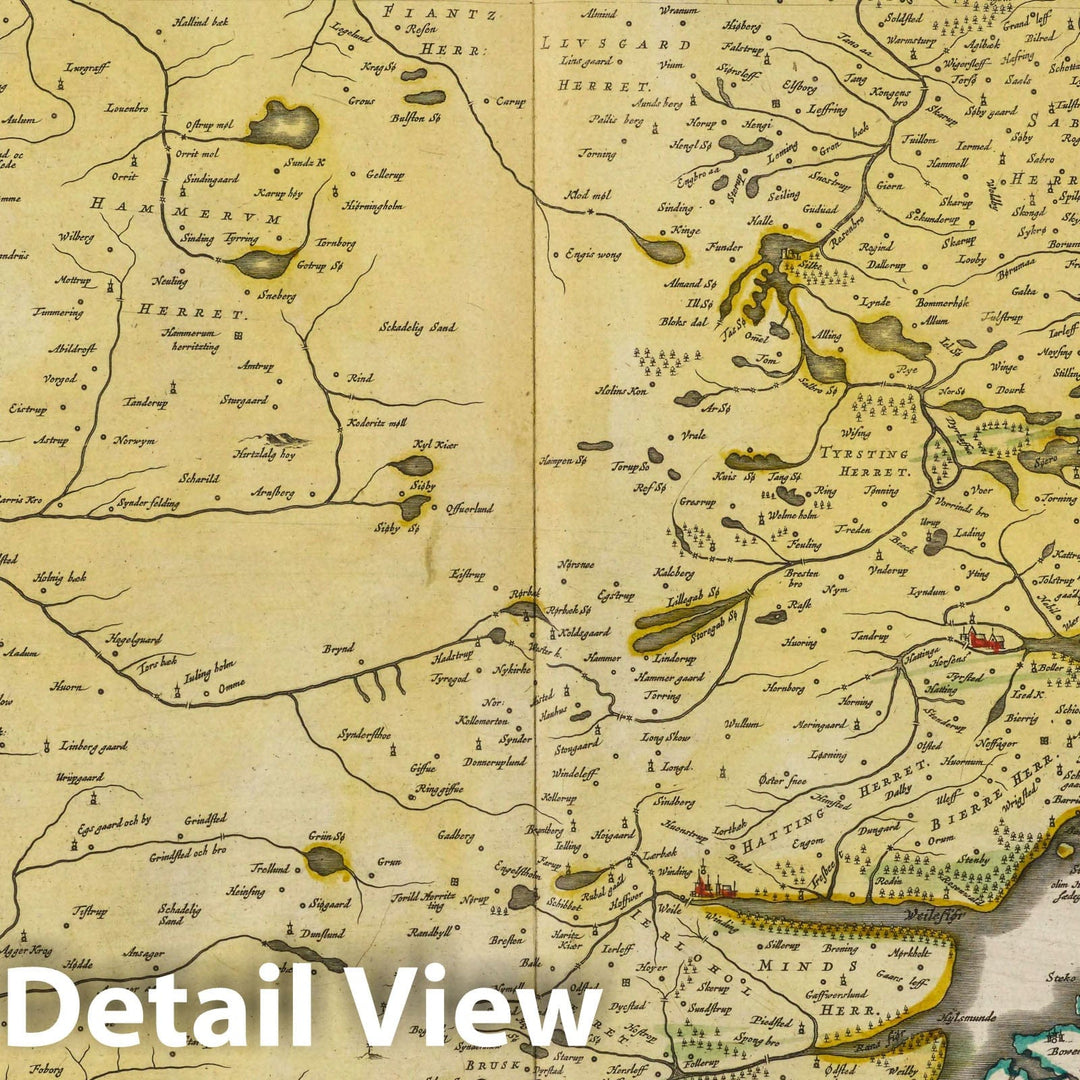 Historic Map : Denmark, Jutland (Denmark) Pars Avstralior Ivti?Septentrionalis, 1665 Atlas , Vintage Wall Art