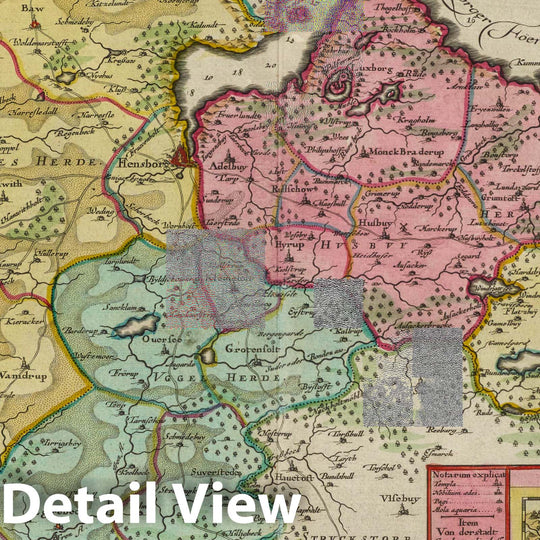 Historic Map : Germany , Flensburg Germany, Pr?ectvra Flensbvrgensis, 1665 Atlas , Vintage Wall Art