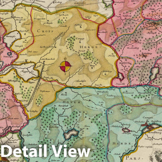 Historic Map : Germany, Schleswig-Holstein , Germany Pr?ectur?Gottorpiensis pars Avstralis, 1665 Atlas , Vintage Wall Art