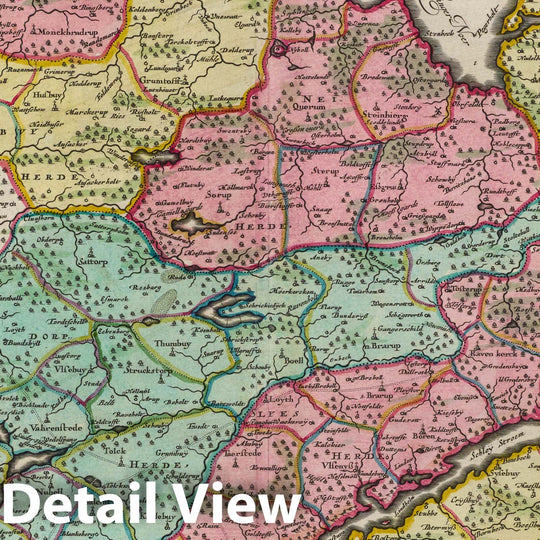 Historic Map : Germany, Schwansen , Germany Territoria Anglen Et Schwansen, 1665 Atlas , Vintage Wall Art