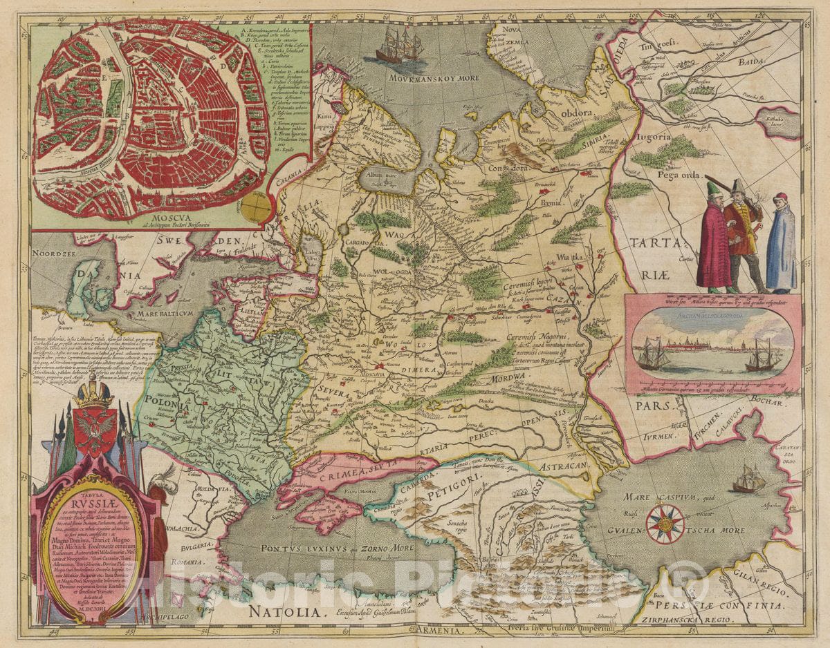 Historic Map : Russia , Moscow (Russia), Atlas Maior Sive Cosmographia Blaviana, Tabvla Rvssiae, 1665 Atlas , Vintage Wall Art