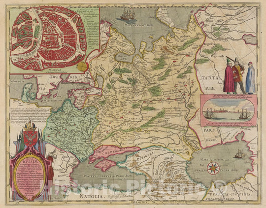 Historic Map : Russia , Moscow (Russia), Atlas Maior Sive Cosmographia Blaviana, Tabvla Rvssiae, 1665 Atlas , Vintage Wall Art