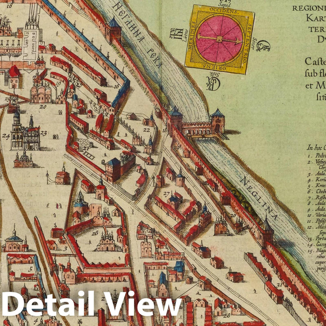 Historic Map : Moscow (Russia), Atlas Maior Sive Cosmographia Blaviana, Qua Solvm, Salvm, Coelvm, Accvratissime Describvntvr. Kremlenagrad, 1665 Atlas , Vintage Wall Art