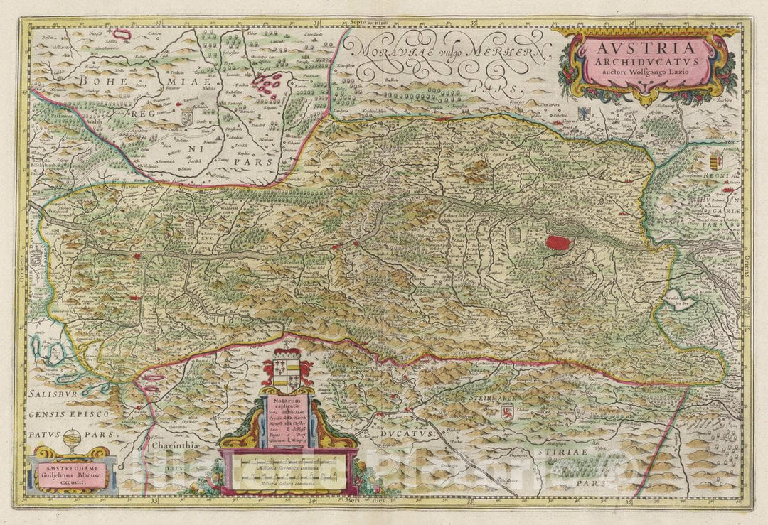 Historic Map : Germany, Atlas Maior Sive Cosmographia Blaviana, Qua Solvm, Salvm, Coelvm, Accvratissime Describvntvr. Avstria Archidvcatvs , Vintage Wall Art