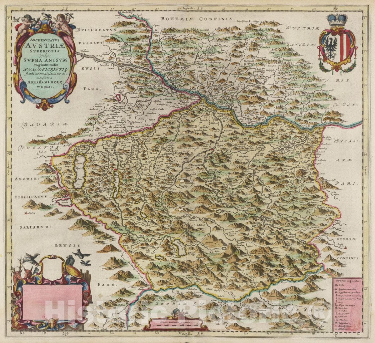 Historic Map : Germany, Archiducatvs Avstriae Svperioris , Vintage Wall Art