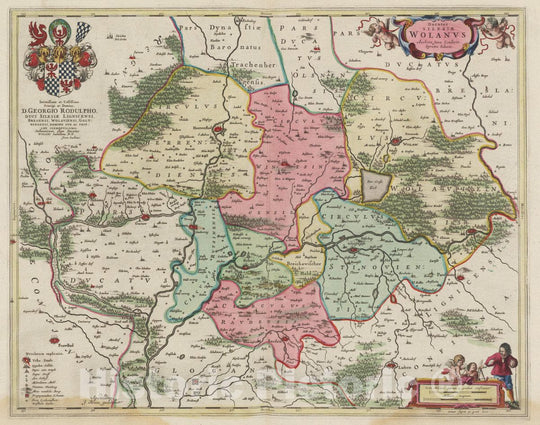 Historic Map : Germany, Ducatus Silesiae Wolanvs, 1665 Atlas , Vintage Wall Art