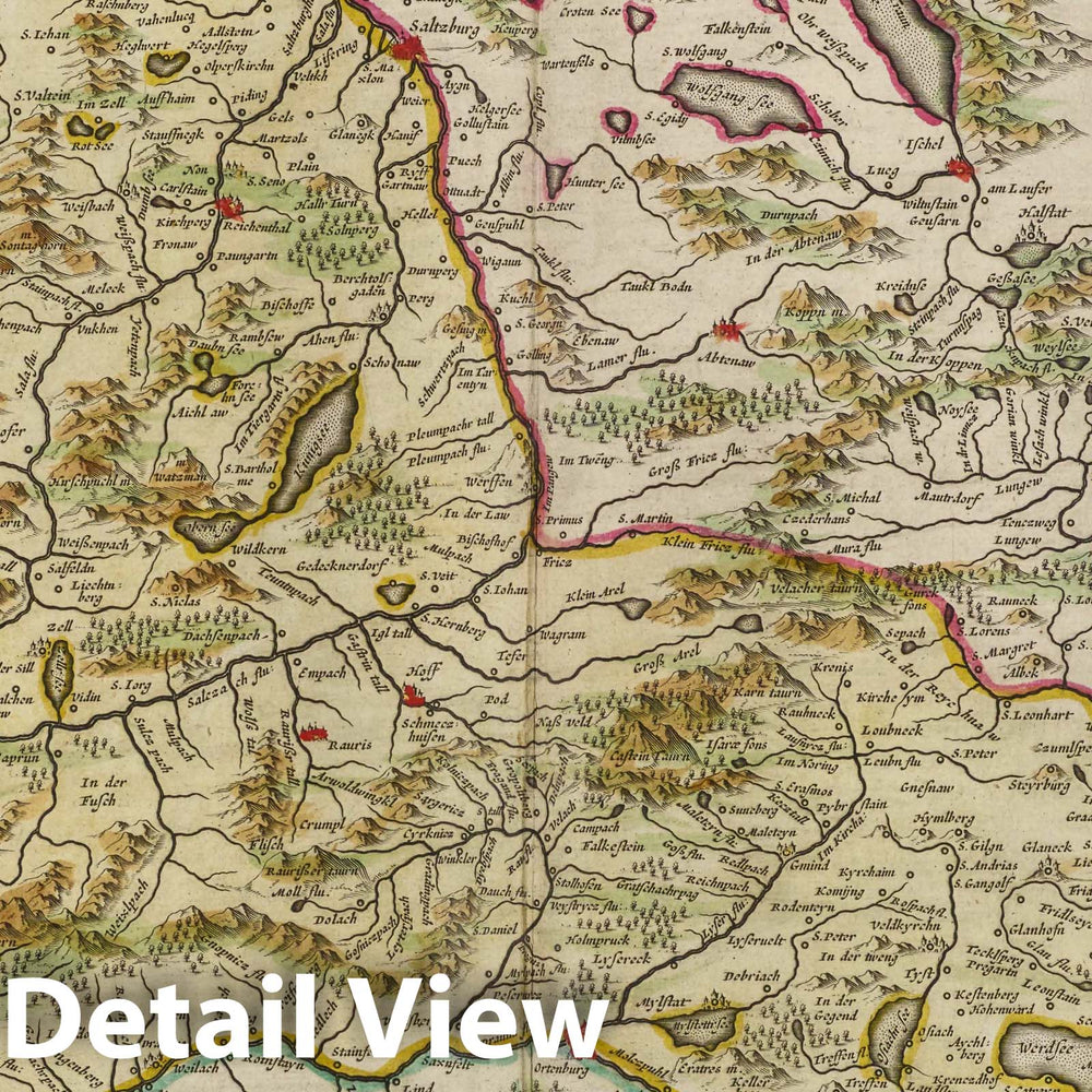 Historic Map : Germany, Saltzbvrg Archiepiscopatvs et Carinthia Dvcatvs, 1665 Atlas , Vintage Wall Art