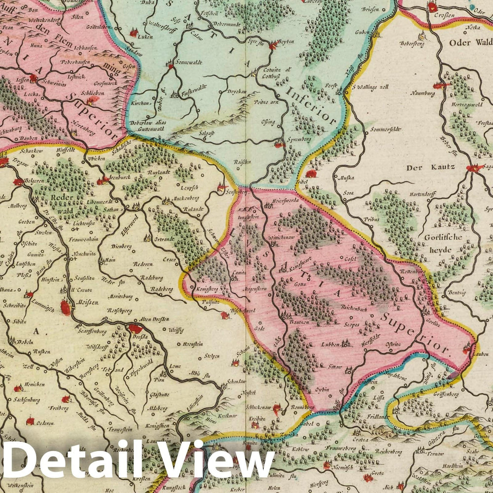 Historic Map : Germany, Saxonia Svperior Cvm Lvsatia Et Misnia, 1665 Atlas , Vintage Wall Art