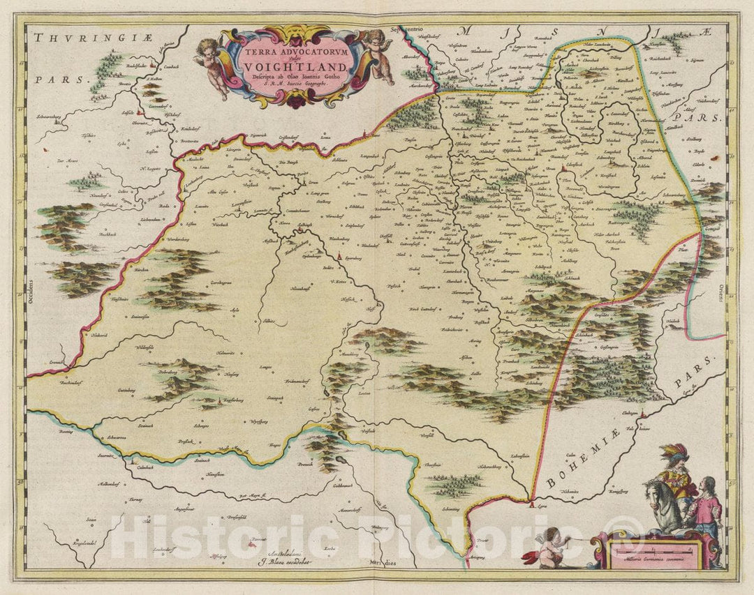 Historic Map : Germany, Terra Advocatorvm Vulgo Voightland, 1665 Atlas , Vintage Wall Art