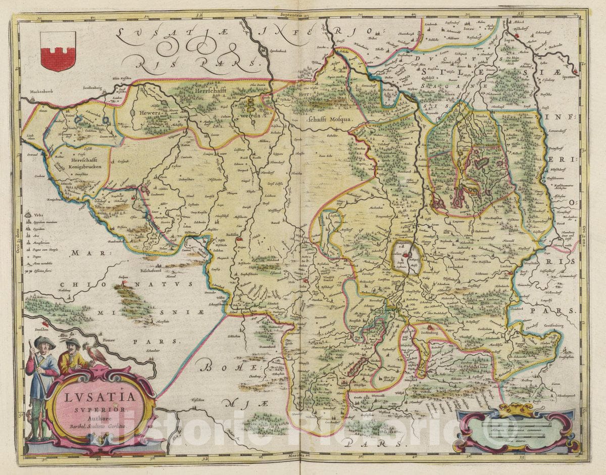 Historic Map : Germany, Atlas Maior Sive Cosmographia Blaviana, Qua Solvm, Salvm, Coelvm, Accvratissime Describvntvr. Lvsatia Svperior, 1665 Atlas , Vintage Wall Art