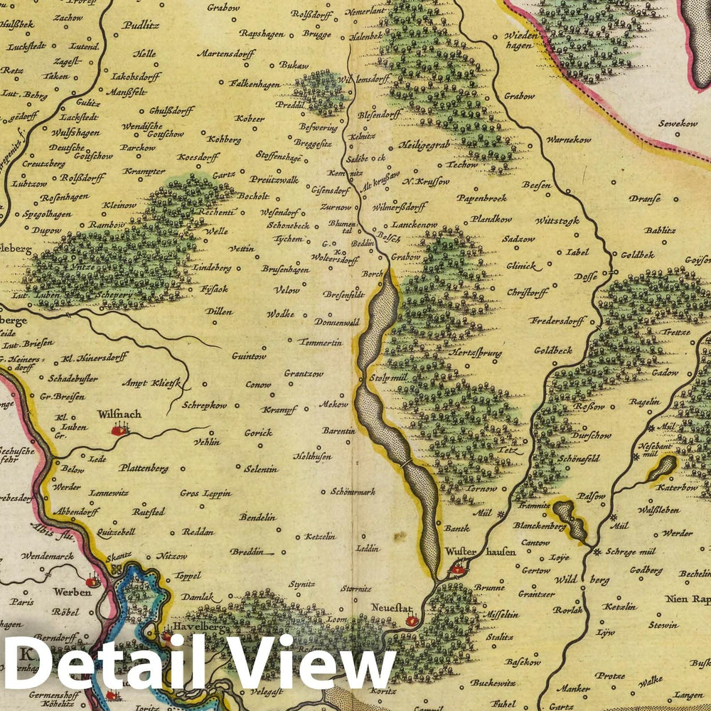 Historic Map : Germany, Marchionatus Brandenburgici Partes Duae, Ruppin, 1665 Atlas , Vintage Wall Art