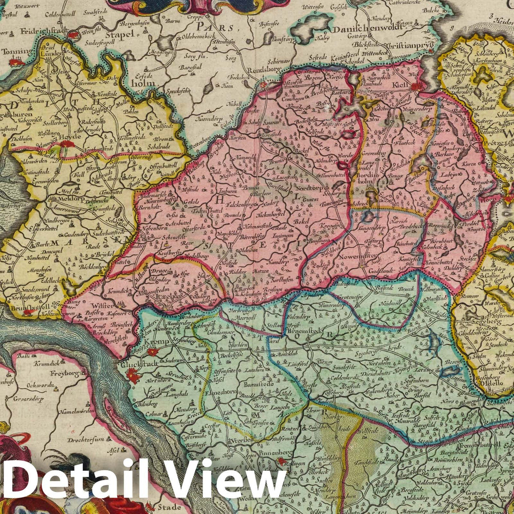 Historic Map : Germany, Nova & Accvratissima Dvcatvs Holsatiae Tabvla, 1665 Atlas , Vintage Wall Art