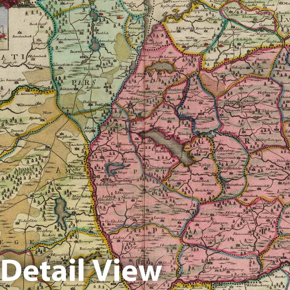 Historic Map : Germany, Pars Meridionalis Wagriae, 1665 Atlas , Vintage Wall Art