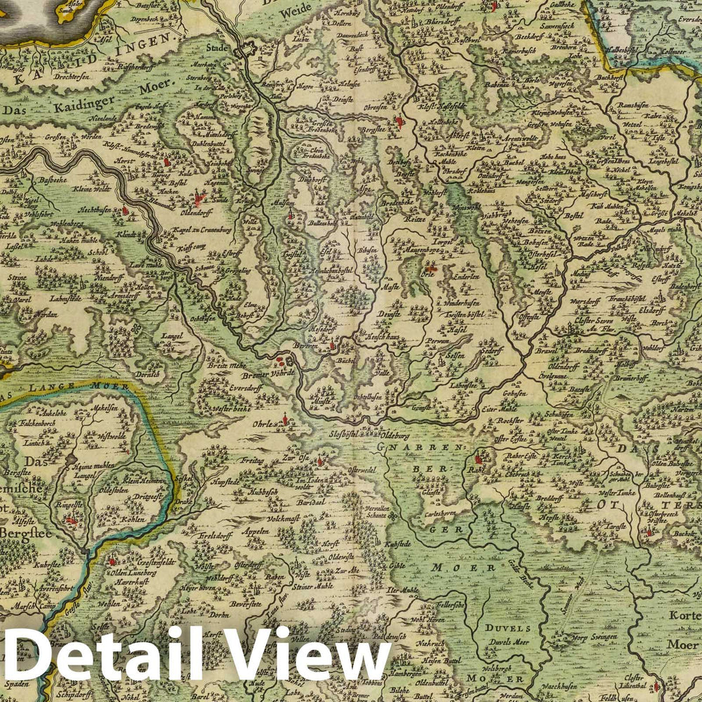 Historic Map : Germany, Ducatus Bremae & Ferdae, 1665 Atlas , Vintage Wall Art