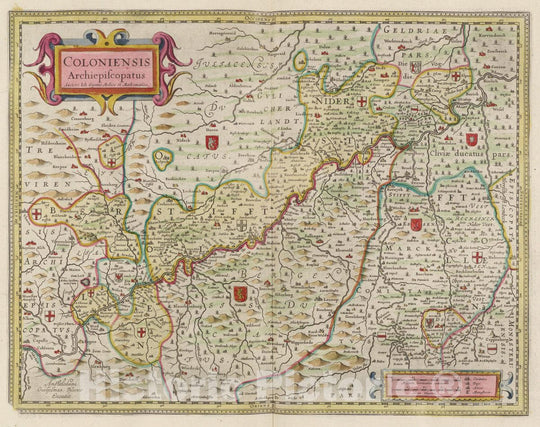 Historic Map : Germany, Coloniensis Archiepiscopatus, 1665 Atlas , Vintage Wall Art