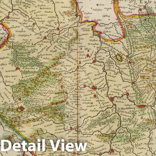 Historic Map : Germany, Atlas Maior Sive Cosmographia Blaviana, Qua Solvm, Salvm, Coelvm, Accvratissime Describvntvr. Palatinatvs Ad Rhenvm, 1665 Atlas , Vintage Wall Art