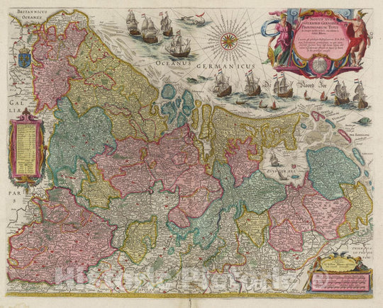 Historic Map : Netherlands, Novus XVII Inferioris Germaniae Provinciarum Typus, 1665 Atlas , Vintage Wall Art