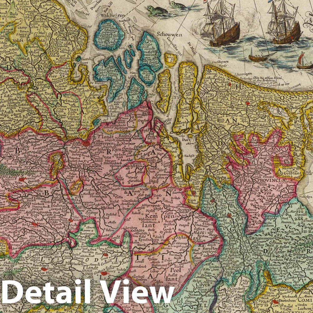 Historic Map : Netherlands, Novus XVII Inferioris Germaniae Provinciarum Typus, 1665 Atlas , Vintage Wall Art