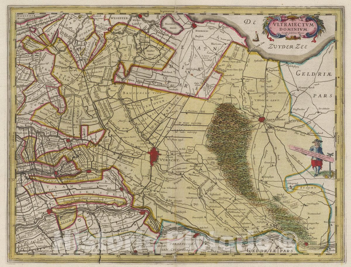 Historic Map : Netherlands, Atlas Maior Sive Cosmographia Blaviana, Qua Solvm, Salvm, Coelvm, Accvratissime Describvntvr. Vltraiectvm Dominivm, 1665 Atlas , Vintage Wall Art