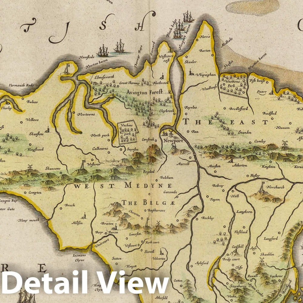 Historic Map : England, Isle of Wight (England) Atlas Maior Sive Cosmographia Blaviana,Vectis Insvla, 1665 Atlas , Vintage Wall Art