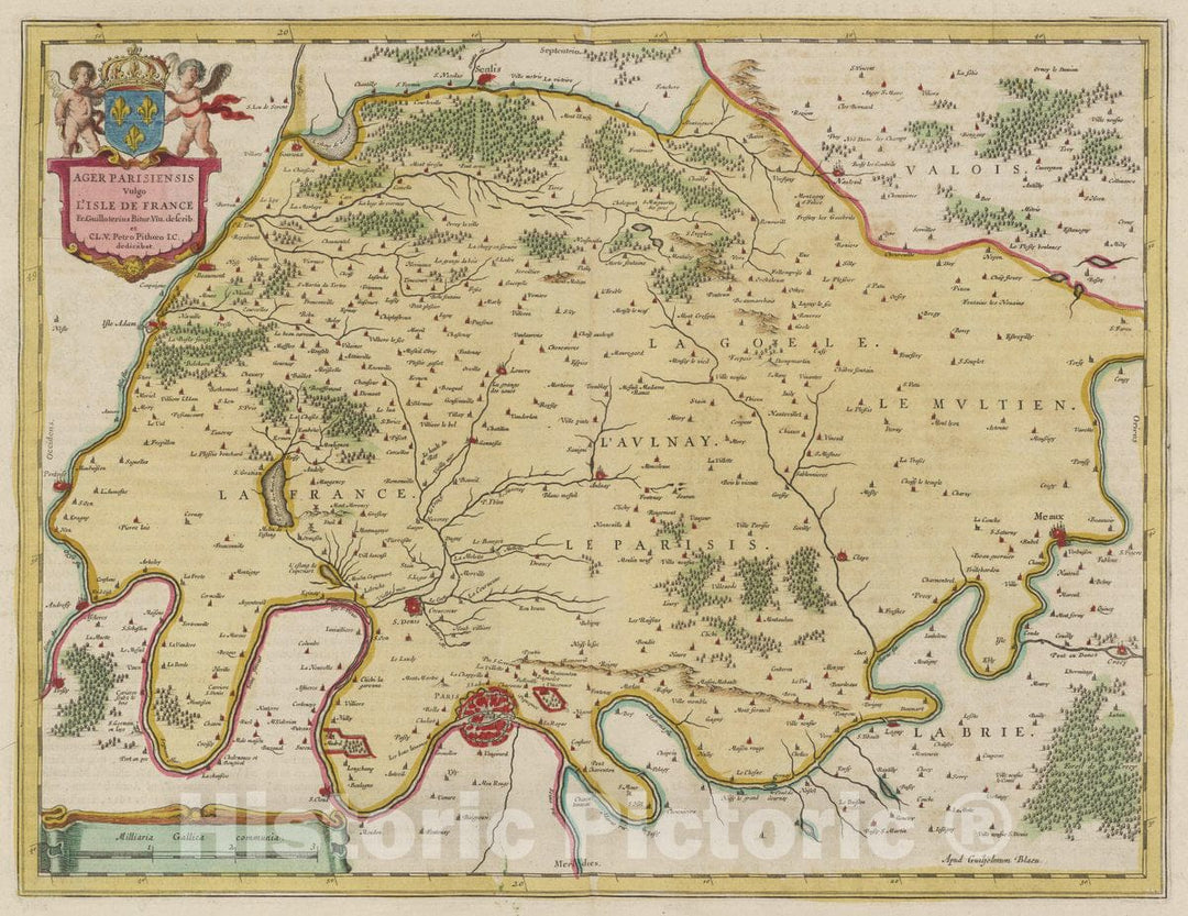 Historic Wall Map : Atlas Maior Sive Cosmographia Blaviana, Qua Solvm, Salvm, Coelvm, Accvratissime Describvntvr. AGER Parisiensis, 1665 Atlas - Vintage Wall Art