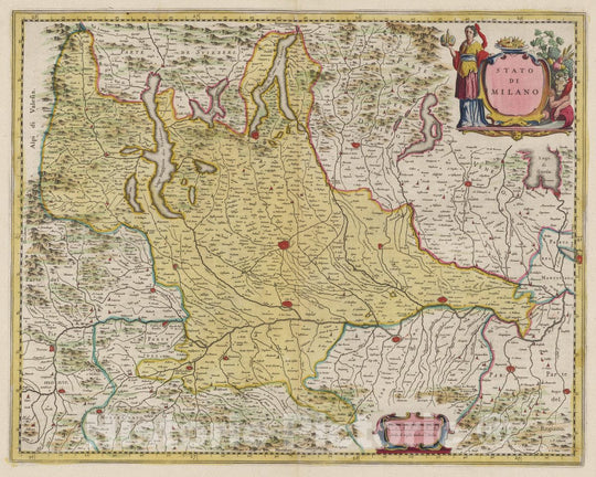 Historic Map : Italy, Milan Region (Italy) Atlas Maior Sive Cosmographia Blaviana, Stato Di Milano, 1665 Atlas , Vintage Wall Art